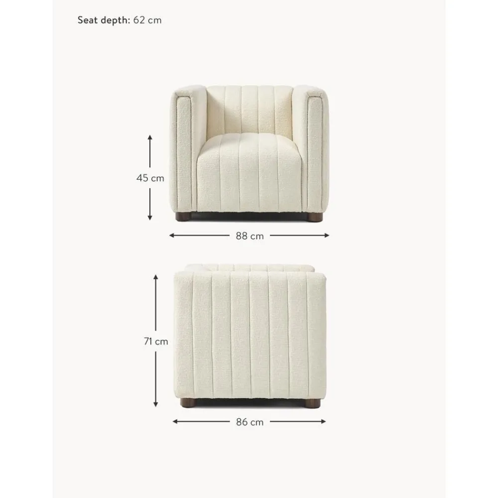 Poltrona In Boucle Con Piedini In Legno Antonio*Westwing Collection New