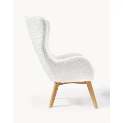 Poltrona In Teddy Con Gambe In Legno Wing*Westwing Collection Sale