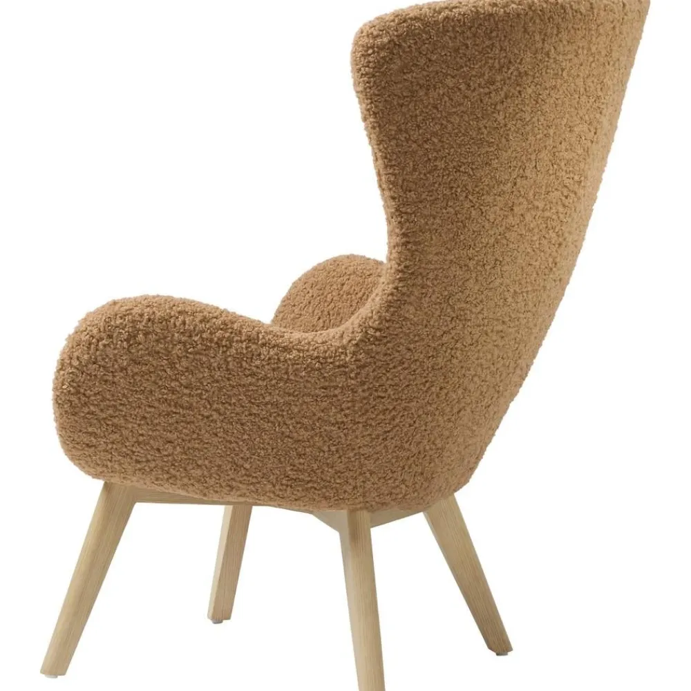 Poltrona In Teddy Con Gambe In Legno Wing*Westwing Collection Best