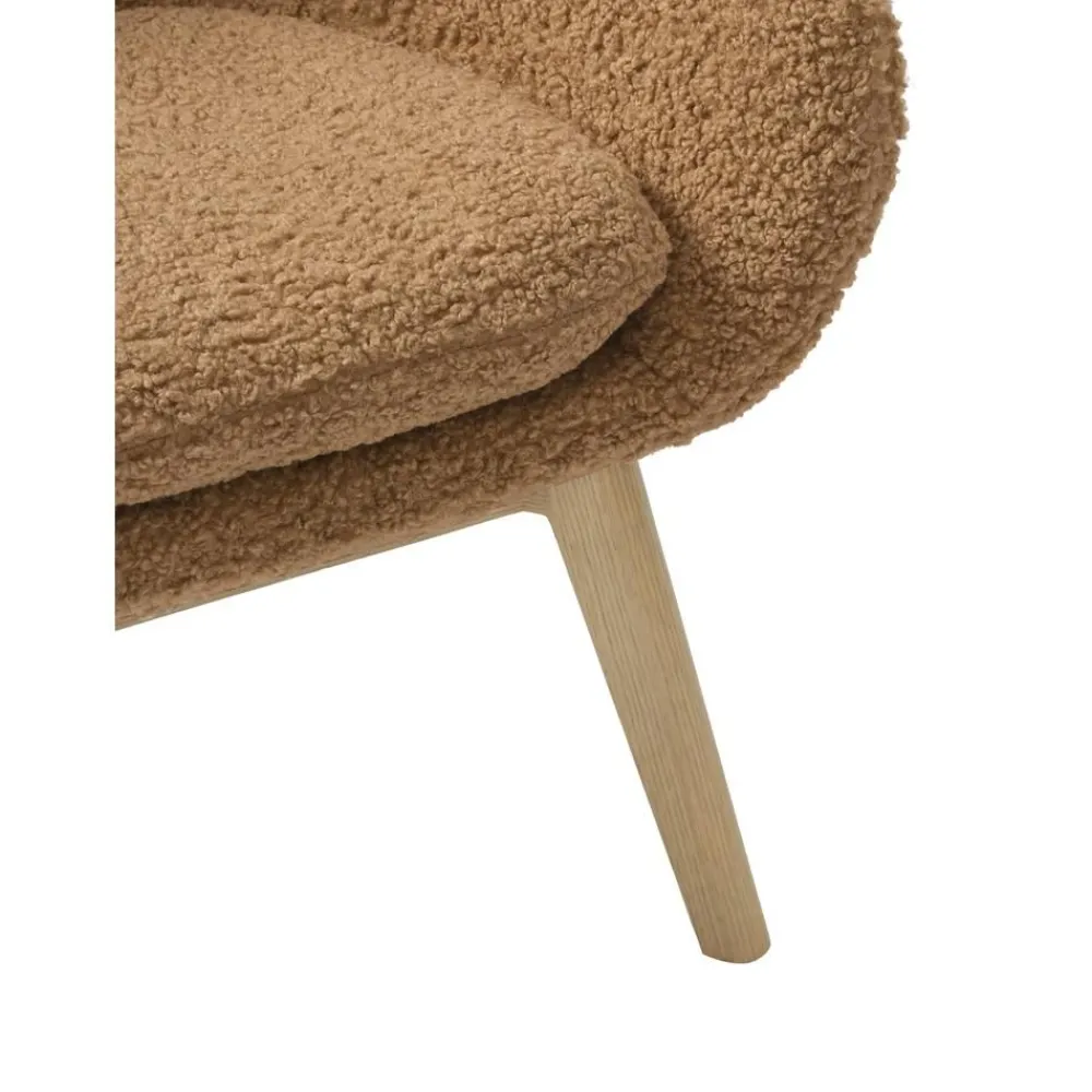 Poltrona In Teddy Con Gambe In Legno Wing*Westwing Collection Best