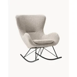 Poltrona In Teddy Grigio Con Gambe In Metallo Wing*Westwing Collection Discount