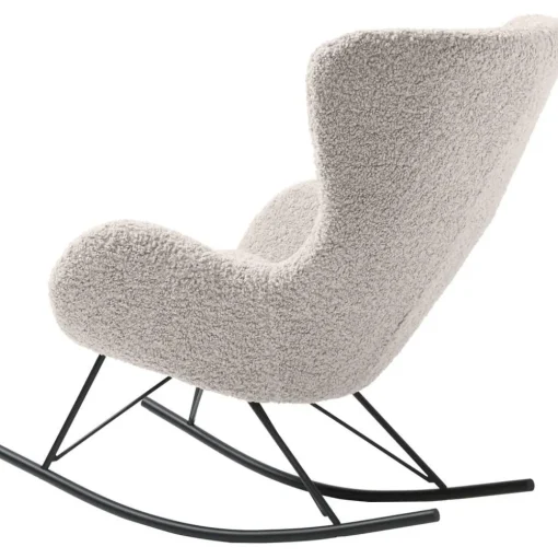 Poltrona In Teddy Grigio Con Gambe In Metallo Wing*Westwing Collection Discount