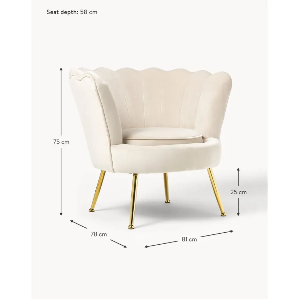 Poltrona In Velluto Oyster*Westwing Collection Best