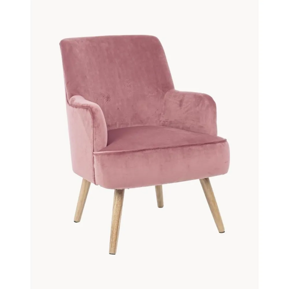 Poltrona In Velluto Rosa Adeline*Bizzotto Online