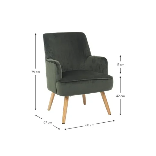 Poltrona In Velluto Verde Adeline*Bizzotto Outlet