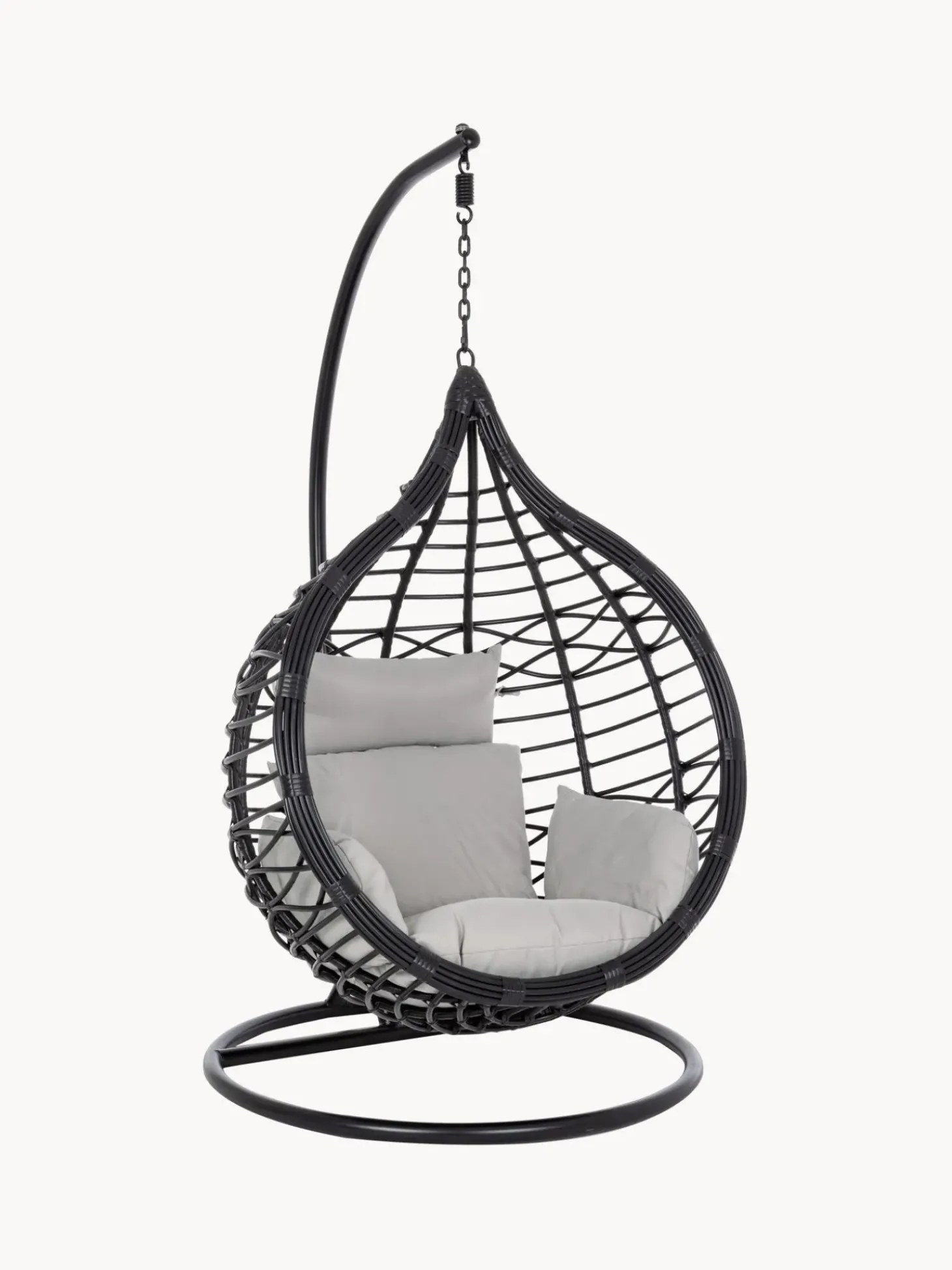 Poltrona Sospesa Color Nero Con Cuscini Torres