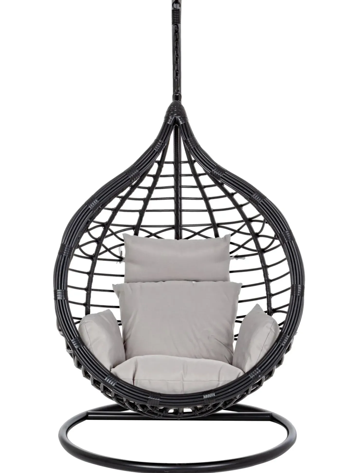 Poltrona Sospesa Color Nero Con Cuscini Torres