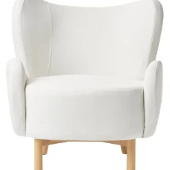 Poltroncina Con Braccioli In Tessuto Bianco Crema Kalia*Westwing Collection New