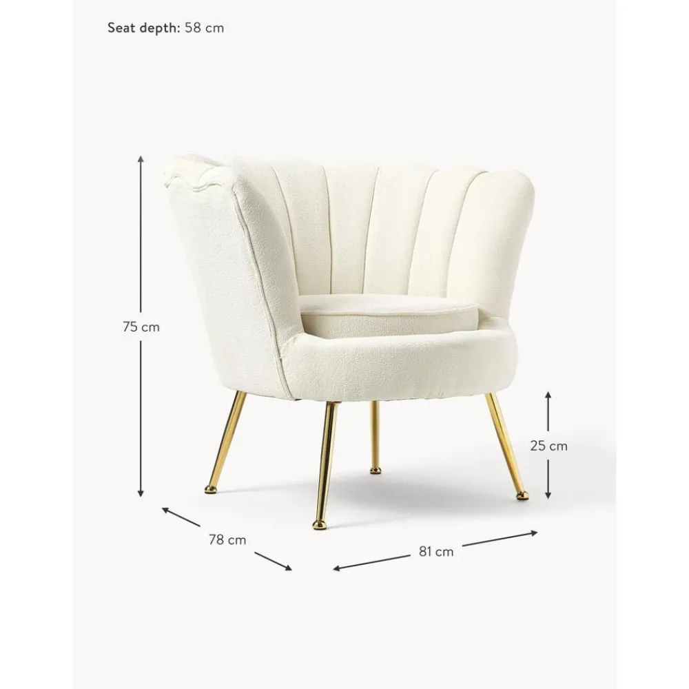 Poltroncina In Tessuto Boucle Oyster*Westwing Collection Outlet