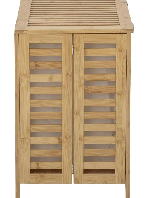 Portabiancheria In Bambu Con Inserto In Tessuto Aden
