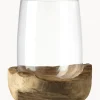 Portacandela Fatto A Mano Con Base In Teak Terra