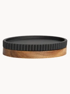 Portasapone Ovale Con Dettaglio In Legno Laura