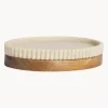 Portasapone Ovale Con Dettaglio In Legno Laura