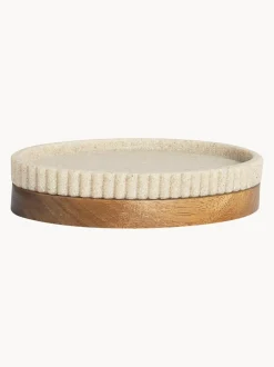 Portasapone Ovale Con Dettaglio In Legno Laura
