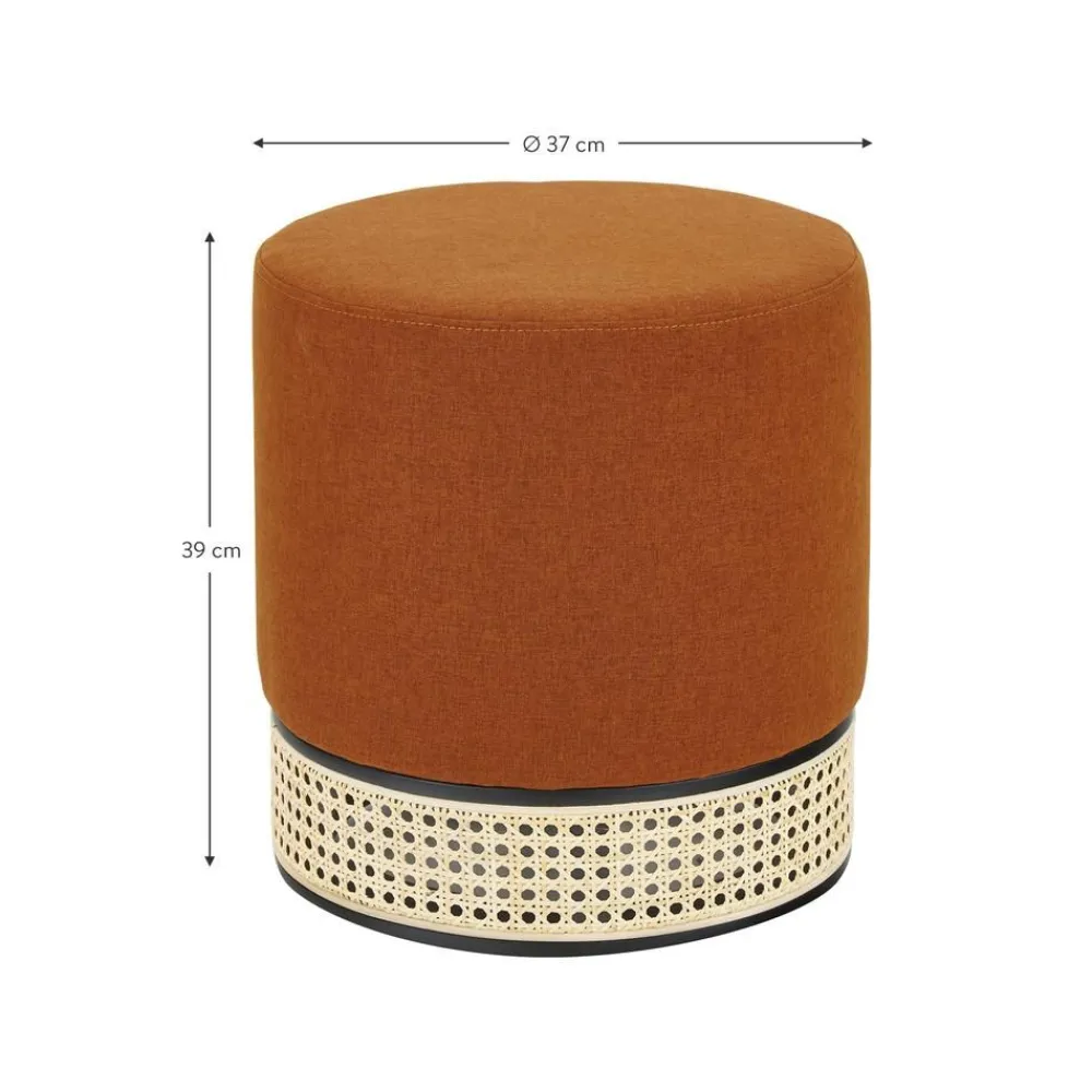 Pouf Color Terracotta Con Intreccio Viennese Mara*Westwing Collection Sale