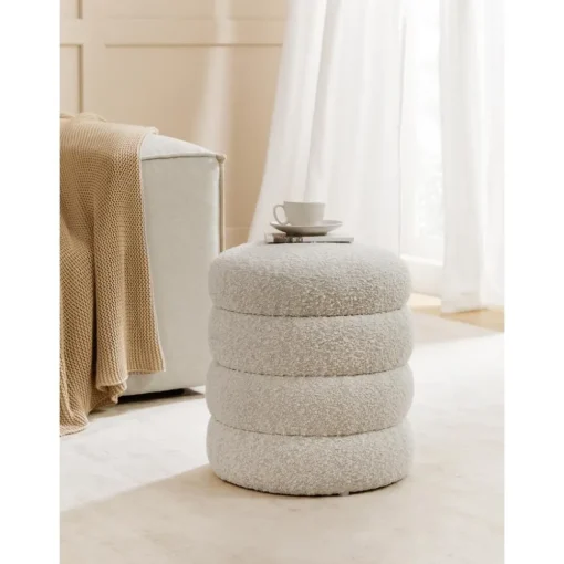 Pouf In Tessuto Boucle Alto*Westwing Collection Clearance