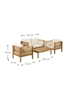 Salotto Da Giardino In Legno Di Acacia Bo 4 Pz