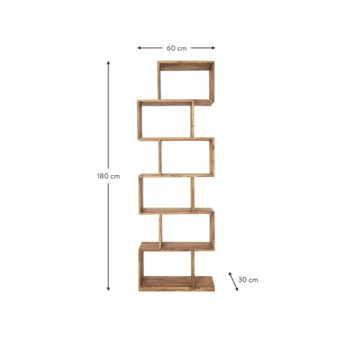 Scaffale In Legno Di Sheesham Authentico Zick Zack*Kare Design New