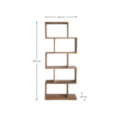 Scaffale In Legno Di Sheesham Authentico Zick Zack*Kare Design Outlet