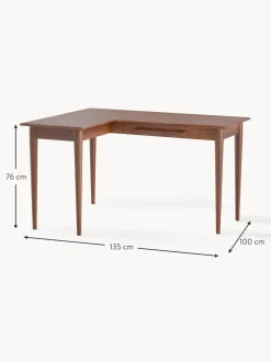 Scrivania Rettangolare In Legno Di Mango Con Cassetti Paul
