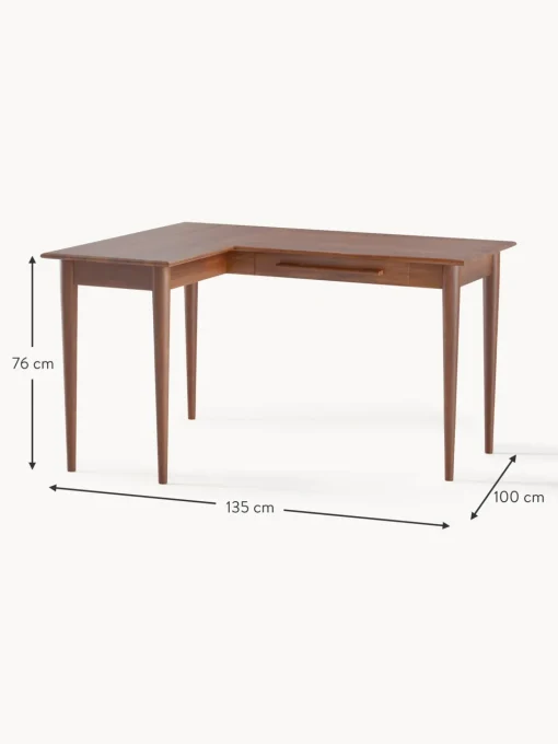 Scrivania Rettangolare In Legno Di Mango Con Cassetti Paul