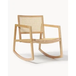Sedia A Dondolo In Legno Di Frassino Con Intreccio In Rattan Craig*Westwing Collection Hot