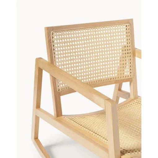 Sedia A Dondolo In Legno Di Frassino Con Intreccio In Rattan Craig*Westwing Collection Hot