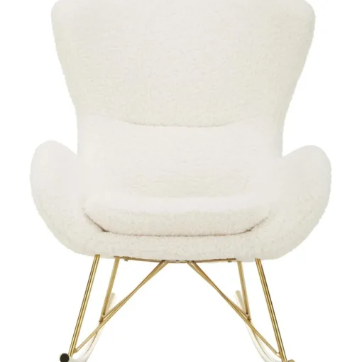 Sedia A Dondolo In Teddy Con Gambe In Metallo Wing*Westwing Collection New