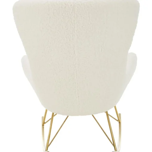 Sedia A Dondolo In Teddy Con Gambe In Metallo Wing*Westwing Collection New