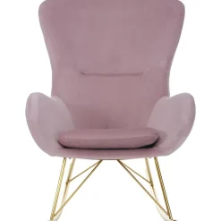 Sedia A Dondolo In Velluto Con Gambe In Metallo Wing*Westwing Collection Best