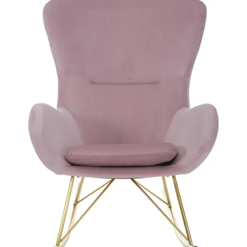 Sedia A Dondolo In Velluto Con Gambe In Metallo Wing*Westwing Collection Best