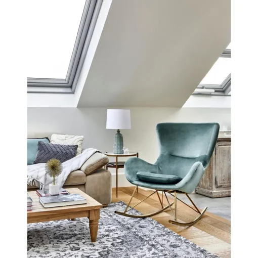Sedia A Dondolo In Velluto Con Gambe In Metallo Wing*Westwing Collection Online