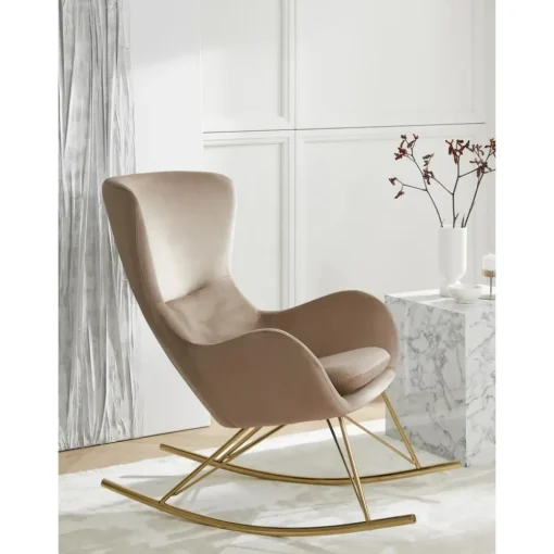 Sedia A Dondolo In Velluto Con Gambe In Metallo Wing*Westwing Collection Discount