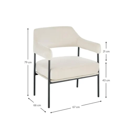 Sedia A Poltrona In Velluto Bianco Zoe*Westwing Collection Discount