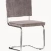 Sedia Cantilever In Velluto A Coste Kink