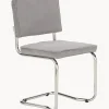 Sedia Cantilever In Velluto A Coste Kink