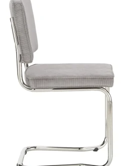 Sedia Cantilever In Velluto A Coste Kink
