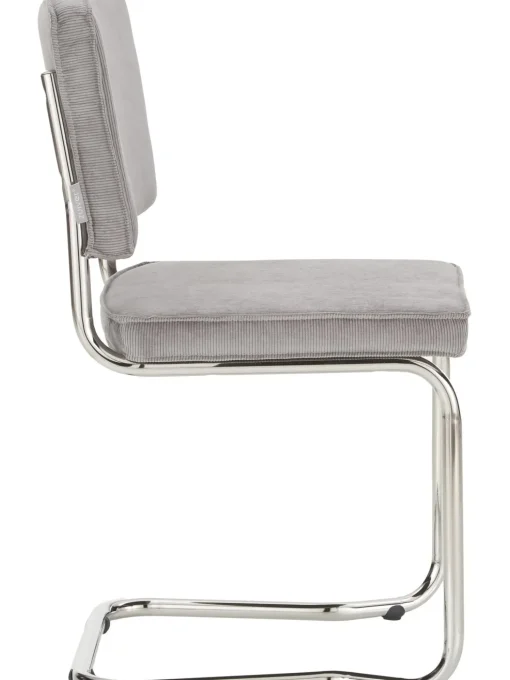 Sedia Cantilever In Velluto A Coste Kink