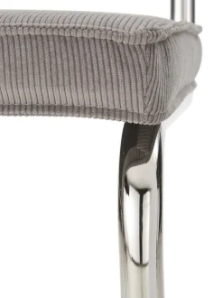 Sedia Cantilever In Velluto A Coste Kink