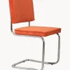 Sedia Cantilever In Velluto A Coste Kink