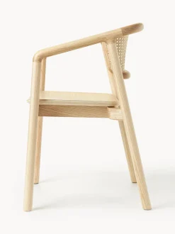 Sedia Con Braccioli Con Finitura Naturale E Intreccio Viennese Gali