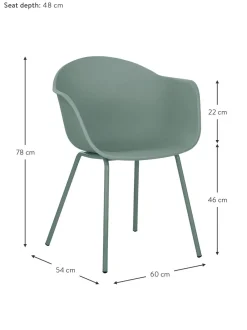 Sedia Con Braccioli Con Gambe In Metallo Claire
