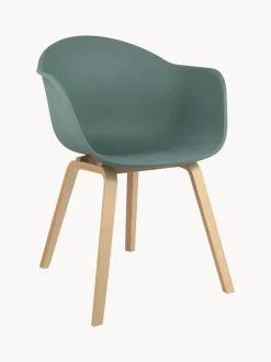 Sedia Con Braccioli E Gambe In Legno Claire