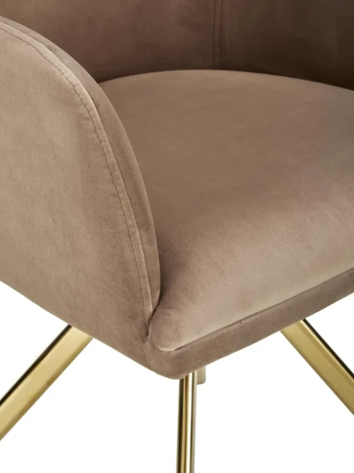 Sedia Con Braccioli Girevole In Velluto Lola