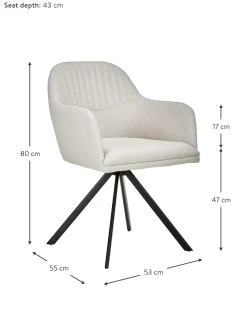 Sedia Con Braccioli Girevole Imbottita Lola