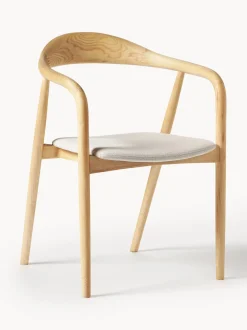 Sedia Con Braccioli In Legno Con Cuscino Angelina