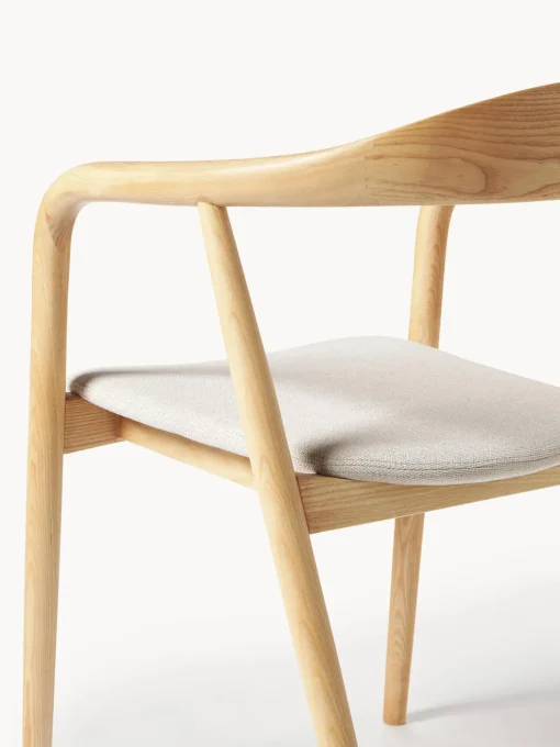 Sedia Con Braccioli In Legno Con Cuscino Angelina
