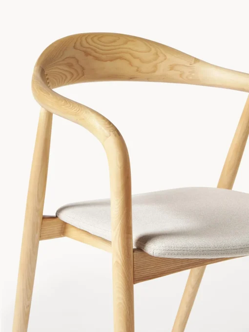 Sedia Con Braccioli In Legno Con Cuscino Angelina
