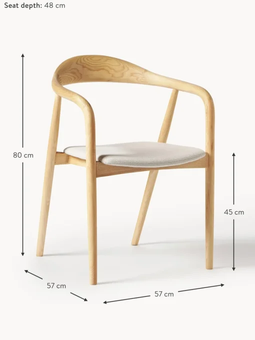 Sedia Con Braccioli In Legno Con Cuscino Angelina
