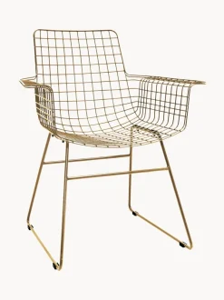 Sedia Con Braccioli In Metallo Wire